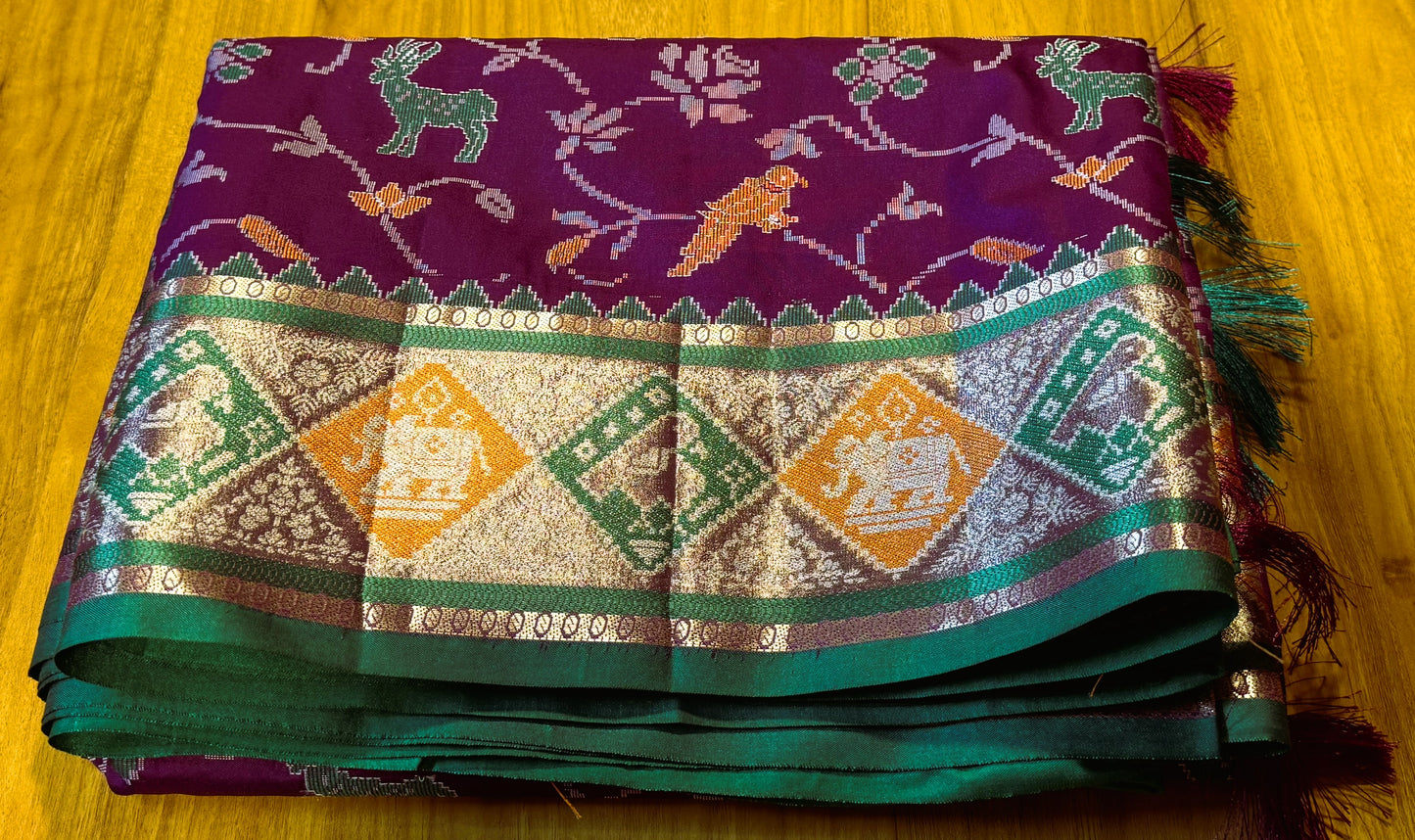 PURPLE POCHAMPALLY IKKAT SAREE