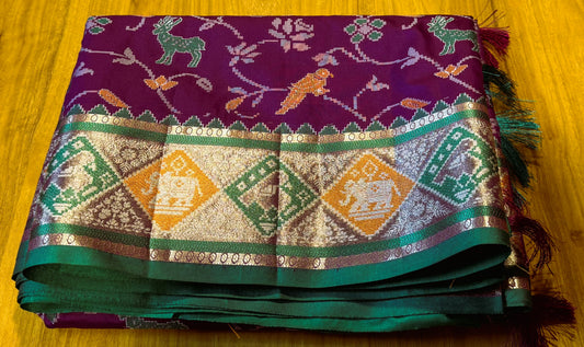 PURPLE POCHAMPALLY IKKAT SAREE
