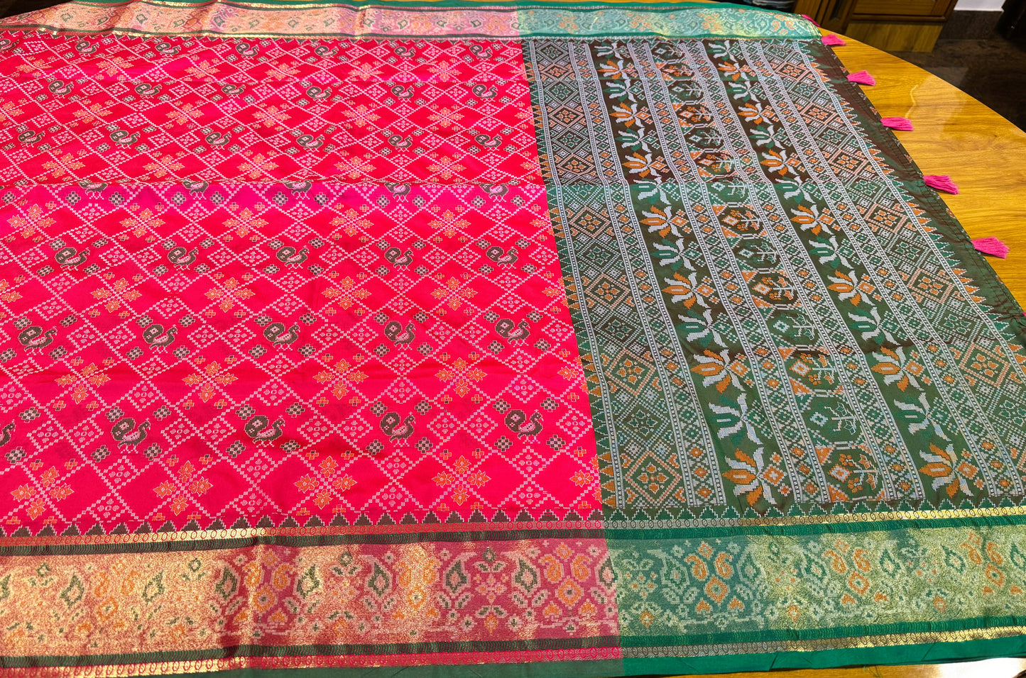 RANI PINK POCHAMPALLY IKKAT SAREE